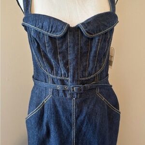 Jessica Simpson Denim Corset Midi Dress New with tags